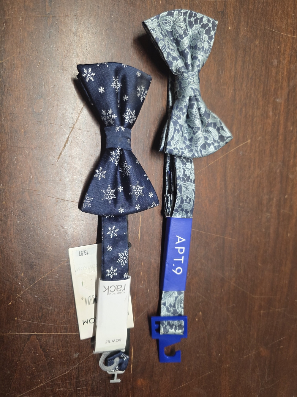 Apt. 9 Navy Snowflake and Nordstrom Rack Lace Bow Tie Duo